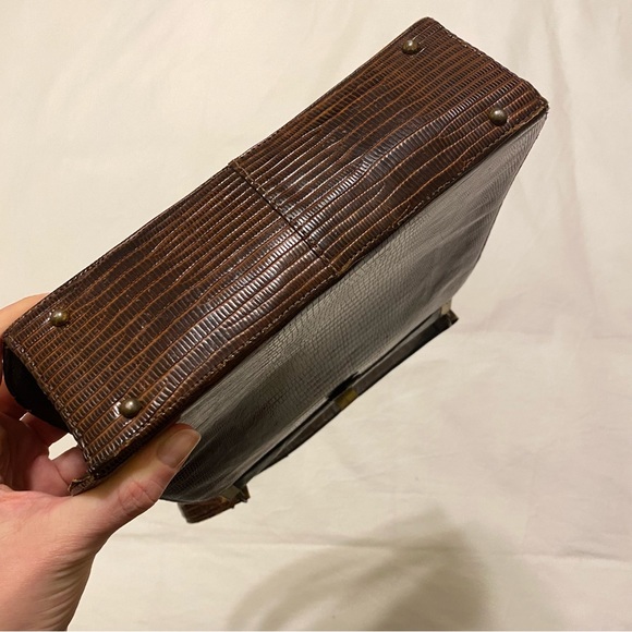 Vintage brown leather handbag - Picture 3 of 12